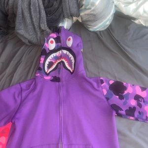 purple bape hoodie